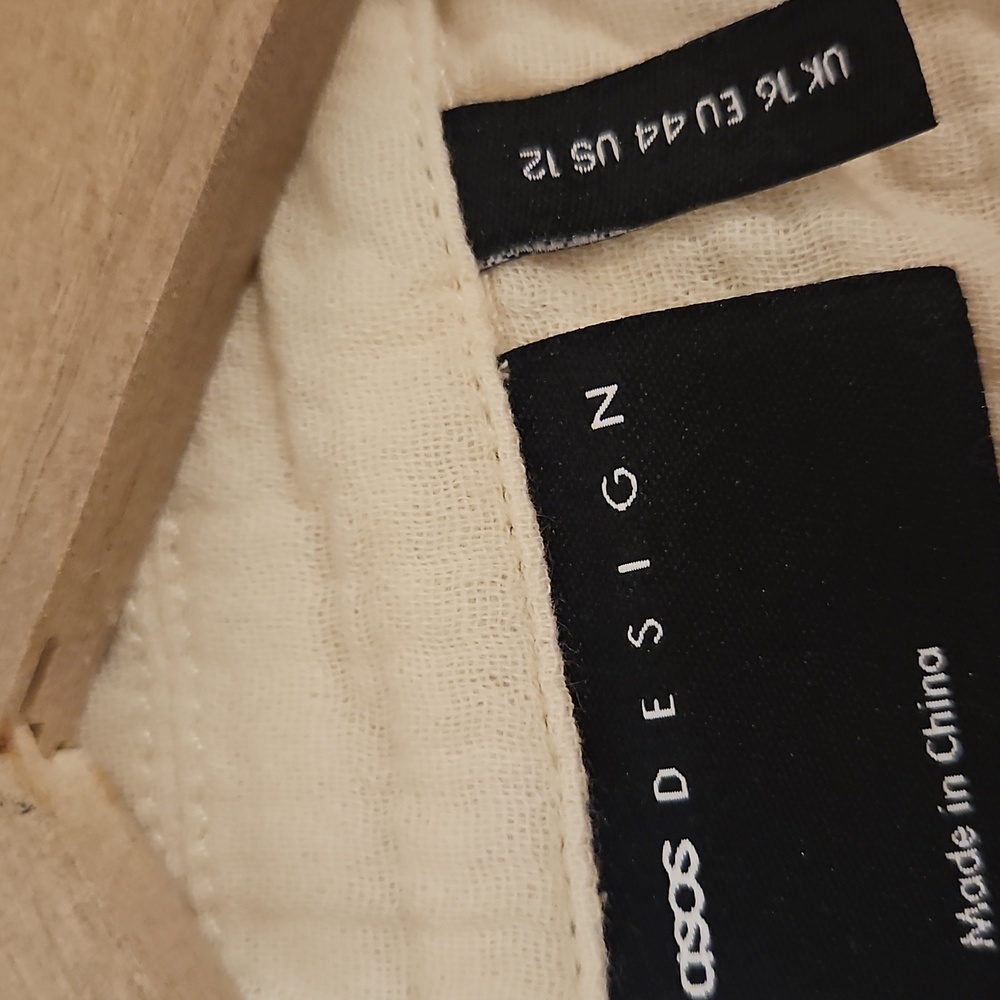 NWT ASOS DESIGN Button Down cheesecloth shirt Sz.12 - Picture 6 of 8